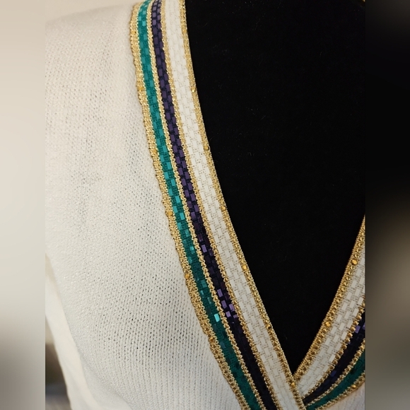 St. John Evening Vintage Womens Knit Wrap Sweater With Sparkle Accents 12 - Picture 7 of 15